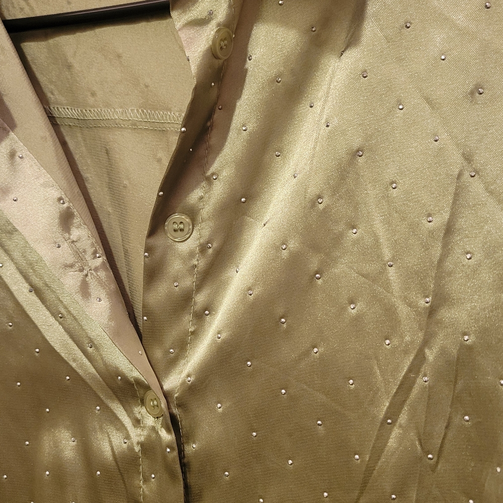 Satin Button-Up Shirt - Picture 2 of 4